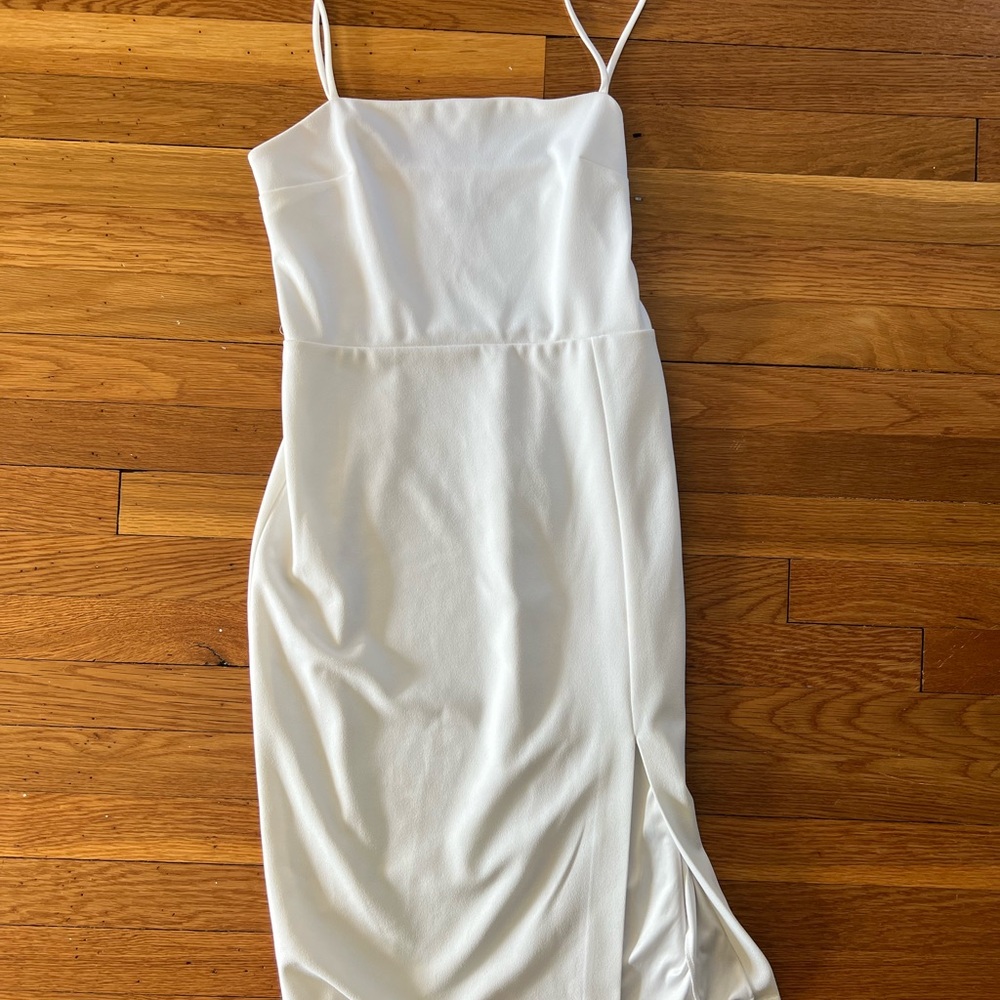 Express White Strap Spaghetti Midi Dress